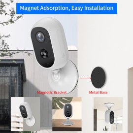 1080P High Definition Wireless WiFi Security Camera Rechargeable Battery Powered Home Surveillance Camera,IP65 Waterproof,PIR Motion Detection,Two Way Audio,Remote View,with 2pcs Rechargeable Battery
