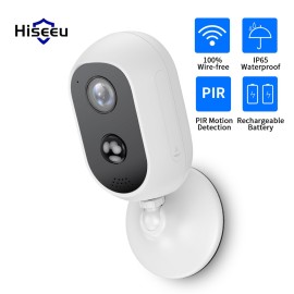 1080P High Definition Wireless WiFi Security Camera Rechargeable Battery Powered Home Surveillance Camera,IP65 Waterproof,PIR Motion Detection,Two Way Audio,Remote View,with 2pcs Rechargeable Battery