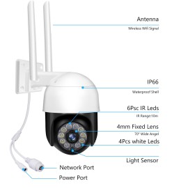 2MP PTZ Security Camera Outdoor 1080P HD Wireless WiFi Surveillance Camera Support Night Vision,Motion Detection,Two-way Audio