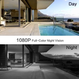 Outdoor Floodlight Security Camera, 2MP WiFi IP Cameras with Flood Light,Night Vision IP55 Waterproof, PIR Motion Detection,Two-Way Audio