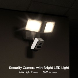 Outdoor Floodlight Security Camera, 2MP WiFi IP Cameras with Flood Light,Night Vision IP55 Waterproof, PIR Motion Detection,Two-Way Audio