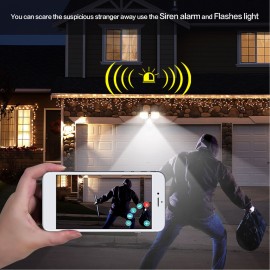 Outdoor Floodlight Security Camera, 2MP WiFi IP Cameras with Flood Light,Night Vision IP55 Waterproof, PIR Motion Detection,Two-Way Audio
