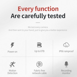 3MP Wireless Security Camera WiFi Security Camera Outdoor IP66 Waterproof Surveillance Camera with Night Vision, Motion Detection, Remote Access, Two-way Audio