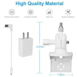 1PCS Outlet Mount for Compatible with Ring Indoor Cam, Plug-in Wall Mount Stand with Power Adapter and Cable for Compatible with Wyze Cam Pan, 360 Degree Swivel and Space Saving Design Without Messy Wires or Wall Damage (1 Pack)