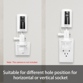 1PCS Outlet Mount for Compatible with Ring Indoor Cam, Plug-in Wall Mount Stand with Power Adapter and Cable for Compatible with Wyze Cam Pan, 360 Degree Swivel and Space Saving Design Without Messy Wires or Wall Damage (1 Pack)