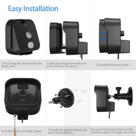 2pcs DF1079+1021+DF1005 Outdoor Security Wall Mount Plus Weatherproof Protective Cover and 360 Degree Adjustable Mount Lock for Blink All-new Blink Outdoor Camera Anti-theft Bracket Set