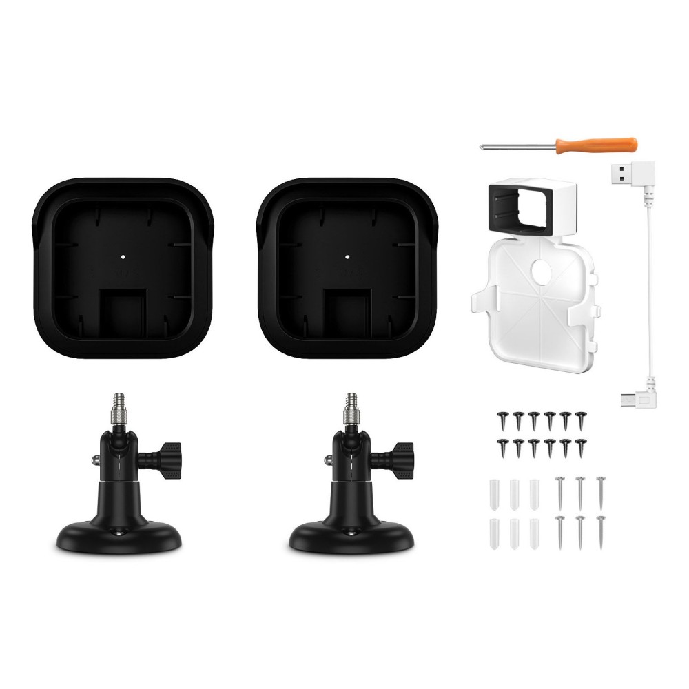 2pcs DF1079+1021+DF1005 Outdoor Security Wall Mount Plus Weatherproof Protective Cover and 360 Degree Adjustable Mount Lock for Blink All-new Blink Outdoor Camera Anti-theft Bracket Set