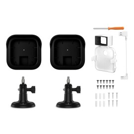 2pcs DF1079+1021+DF1005 Outdoor Security Wall Mount Plus Weatherproof Protective Cover and 360 Degree Adjustable Mount Lock for Blink All-new Blink Outdoor Camera Anti-theft Bracket Set