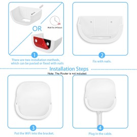 Screwless Wall Mount Replacement for eero 6 WiFi Router Holder Strong Adhesive Mount Easy to Install No Tools No Drilling Needed