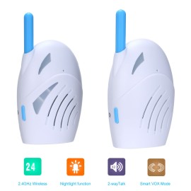 Portable 2.4GHz Wireless Digital Audio Baby Monitor Two Way Talk Crystal Clear Baby Cry Detector Sensitive Transmission