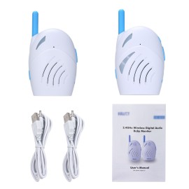 Portable 2.4GHz Wireless Digital Audio Baby Monitor Two Way Talk Crystal Clear Baby Cry Detector Sensitive Transmission