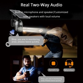 1080P Full HD Outdoor Security Camera Outdoor,  Solar Battery Powered Home Cameras with Night Vision, PIR Motion Detection, 2 Way Audio, IP65 Waterproof, Include Battery
