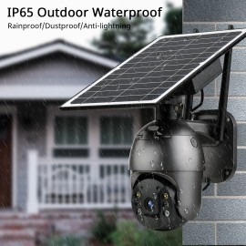 1080P Full HD Outdoor Security Camera Outdoor,  Solar Battery Powered Home Cameras with Night Vision, PIR Motion Detection, 2 Way Audio, IP65 Waterproof, Include Battery