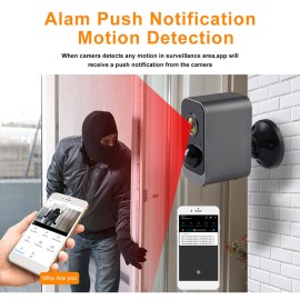 1080P Full High Definition Rechargeable Battery Security Camera Outdoor Waterproof Wireless WiFi Surveillance Camera with Infrared Night Vision,Two-way Audio,PIR Motion Detection with 2pcs Batteries