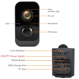 1080P Full High Definition Rechargeable Battery Security Camera Outdoor Waterproof Wireless WiFi Surveillance Camera with Infrared Night Vision,Two-way Audio,PIR Motion Detection with 2pcs Batteries