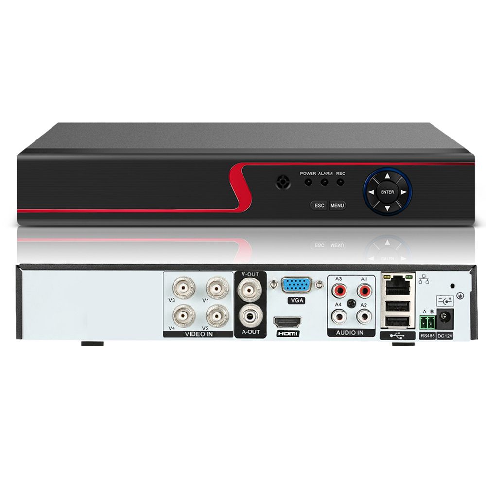 4CH 1080P DVR Recorder H.264+ CCTV 5-in-1 NVR/AHD/Analog/TVI/CVI Digital Video Recorder for Home Surveillance System (No Hard Drive)
