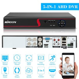 4CH 1080P DVR Recorder H.264+ CCTV 5-in-1 NVR/AHD/Analog/TVI/CVI Digital Video Recorder for Home Surveillance System (No Hard Drive)