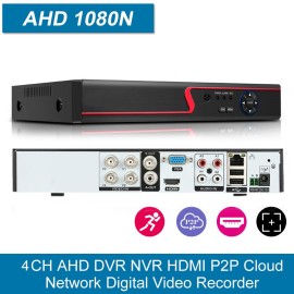 4CH 1080P DVR Recorder H.264+ CCTV 5-in-1 NVR/AHD/Analog/TVI/CVI Digital Video Recorder for Home Surveillance System (No Hard Drive)