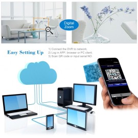 4CH 1080P Full High Definition Hybrid AHD/Analog/TVI/CVI/ DVR CCTV Digital Video Recorder DVR P2P Remote Phone Monitoring for Home office Security Surveillance System kit Camera (NO HDD) EU Plug