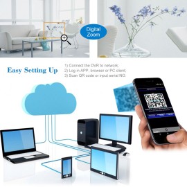 4CH Channel CCTV Video Recorder 1080P Hybrid NVR AHD TVI CVI DVR 5-in-1 P2P Cloud Network Support Plug and Play Phone APP Free CMS Browser View Motion Detection PTZ for CCTV Security Camera Surveillance System