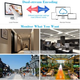 4CH Channel CCTV Video Recorder 1080P Hybrid NVR AHD TVI CVI DVR 5-in-1 P2P Cloud Network Support Plug and Play Phone APP Free CMS Browser View Motion Detection PTZ for CCTV Security Camera Surveillance System