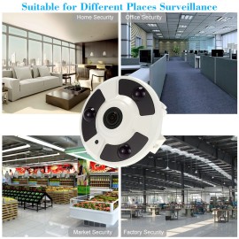 HD 2000TVL 1080P 1.7mm Fisheye 360° Panoramic Security CCTV Camera Home Surveillance PAL System