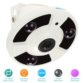HD 2000TVL 1080P 1.7mm Fisheye 360° Panoramic Security CCTV Camera Home Surveillance PAL System