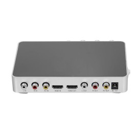 KM200 Karaoke Sound Mixer Portable Digital Stereo Audio Echo System 4K/2K HDMI Karaoke Amplifier with Dual Microphone EU Plug