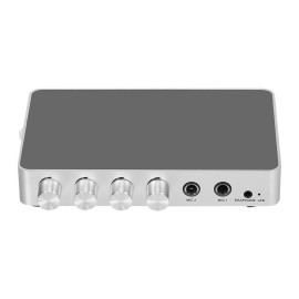 KM200 Karaoke Sound Mixer Portable Digital Stereo Audio Echo System 4K/2K HDMI Karaoke Amplifier with Dual Microphone EU Plug