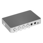 KM200 Karaoke Sound Mixer Portable Digital Stereo Audio Echo System 4K/2K HDMI Karaoke Amplifier with Dual Microphone EU Plug