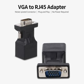 2PCS VGA to RJ45 Adapter VGA Male to RJ45 Adapter Ethernet Port Converter CAT5e CAT6 Network Cable Adapter