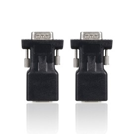 2PCS VGA to RJ45 Adapter VGA Male to RJ45 Adapter Ethernet Port Converter CAT5e CAT6 Network Cable Adapter