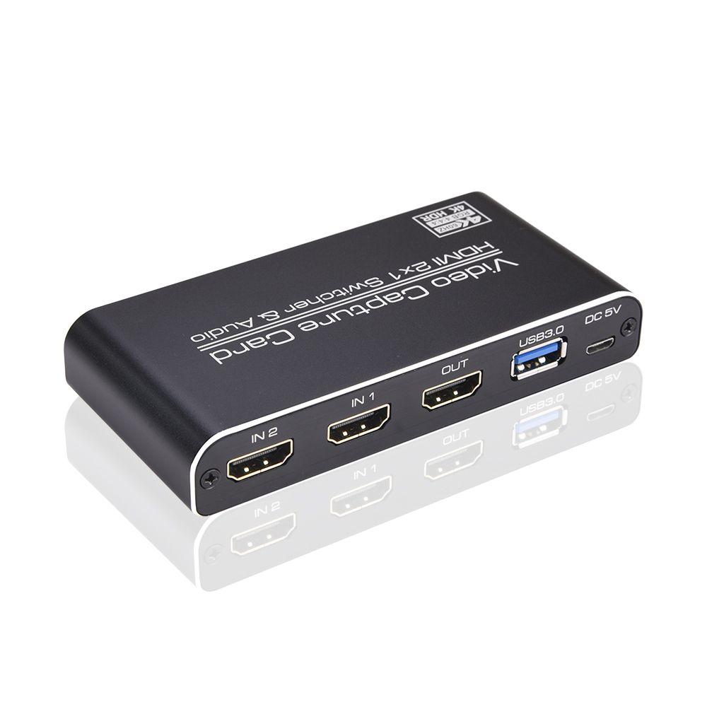 NK-X6 HDMI to USB3.0 Video Capture Card 4K 1080P HDMI 2-in-1 Switcher&Audio Compatible with PS4/XBOX/Recording/Live Streaming