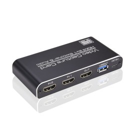 NK-X6 HDMI to USB3.0 Video Capture Card 4K 1080P HDMI 2-in-1 Switcher&Audio Compatible with PS4/XBOX/Recording/Live Streaming
