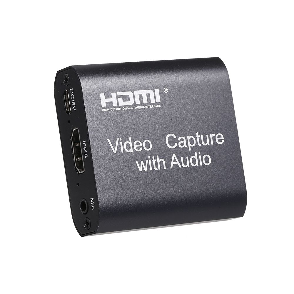 HD Video Capture Card with Audio HD to USB2.0 Capture Card 4K Input 1080P Output Support Live Streaming Game Video Capture Black