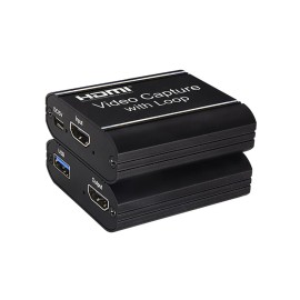 HD Video Capture Card with HD Loop-out USB 3.0 Capture Card Live Streaming Video Converter 4K Input 1080P 60fps Output Black