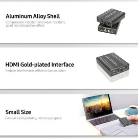 HDMI Converter HDMI to AV&SVideo Converter 4K UHD Image Quality Audio Video Synchronous Transmission Plug and Play US Plug