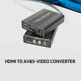 HDMI Converter HDMI to AV&SVideo Converter 4K UHD Image Quality Audio Video Synchronous Transmission Plug and Play US Plug