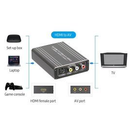 HDMI Converter HDMI to AV&SVideo Converter 4K UHD Image Quality Audio Video Synchronous Transmission Plug and Play US Plug