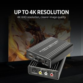 HDMI Converter HDMI to AV&SVideo Converter 4K UHD Image Quality Audio Video Synchronous Transmission Plug and Play US Plug
