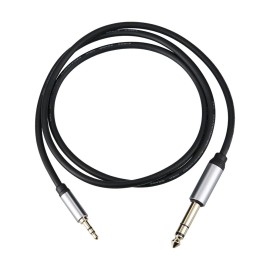 3.5mm to 6.5mm Audio Cable 3.5mm to 6.5mm Male to Male Connection Cable Aluminum Alloy Shell for Phone Laptop Stereo 1m Black