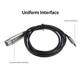 3.5mm to XLR  Audio Cable 3.5mm Male to Cannon Female Guitar Phone Sound Card Mixer Connetion Line  1.5m  Black