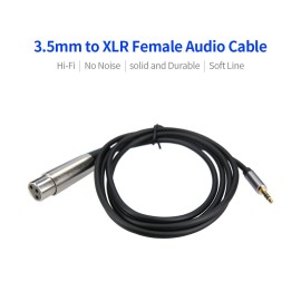 3.5mm to XLR  Audio Cable 3.5mm Male to Cannon Female Guitar Phone Sound Card Mixer Connetion Line  1.5m  Black