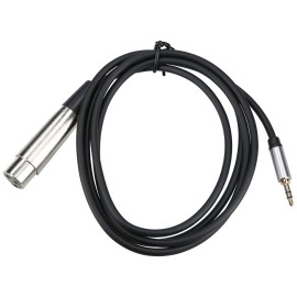 3.5mm to XLR  Audio Cable 3.5mm Male to Cannon Female Guitar Phone Sound Card Mixer Connetion Line  1.5m  Black
