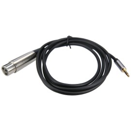 3.5mm to XLR  Audio Cable 3.5mm Male to Cannon Female Guitar Phone Sound Card Mixer Connetion Line  1.5m  Black