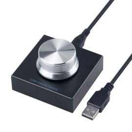 USB Volume Control Audio Adjuster Volume Controller Audio Digital Remote Control One Key Mute Function Plug and Play Black
