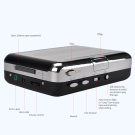 USB Cassette Player Portable Tape Convert Player Tape to MP3/CD Format Capture MP3 Audio Music Via USB