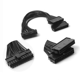 24Pin Dual Power Supply Adapter Cable 24 Pin Extension Cable Dual Power Supply 24Pin to 24Pin(20+4Pin) Start Cable 30cm