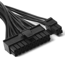 24Pin Dual Power Supply Adapter Cable 24 Pin Extension Cable Dual Power Supply 24Pin to 24Pin(20+4Pin) Start Cable 30cm