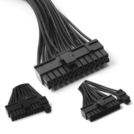 24Pin Dual Power Supply Adapter Cable 24 Pin Extension Cable Dual Power Supply 24Pin to 24Pin(20+4Pin) Start Cable 30cm